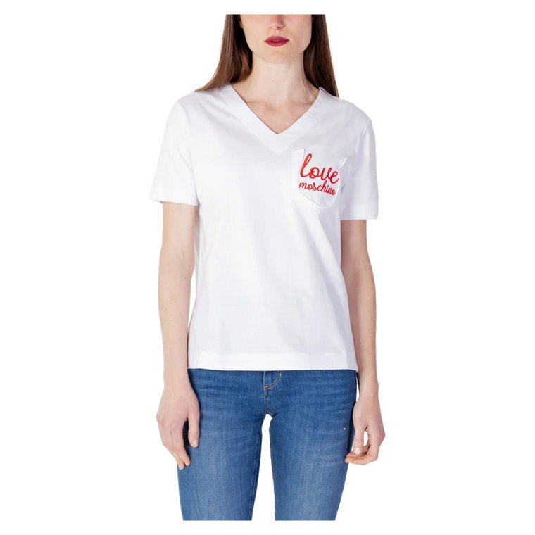 Koszulka Damska z Haftowanym Logo Love Moschino
