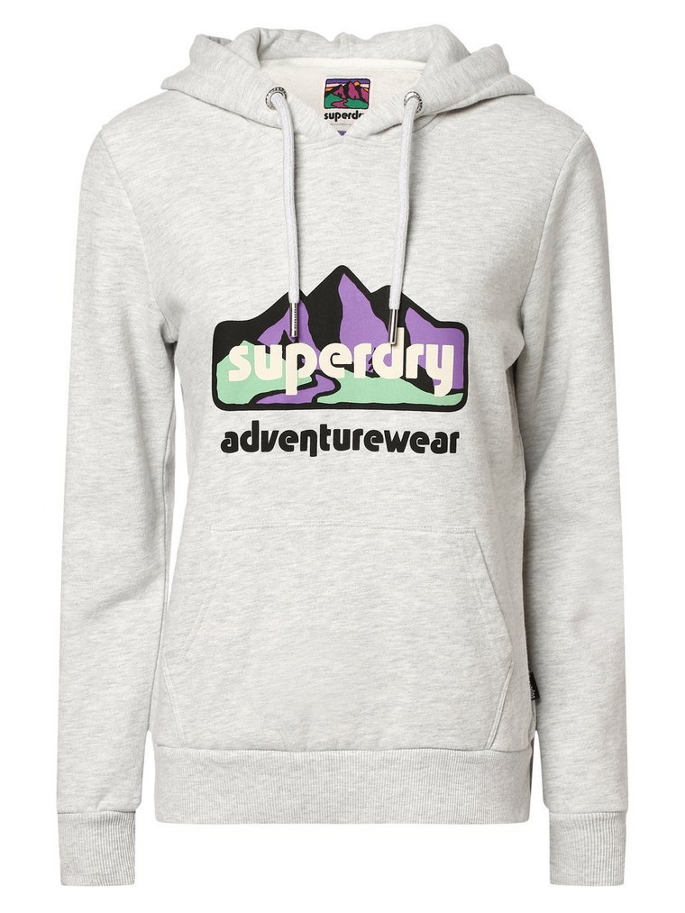 Superdry - Damska bluza z kapturem, szary