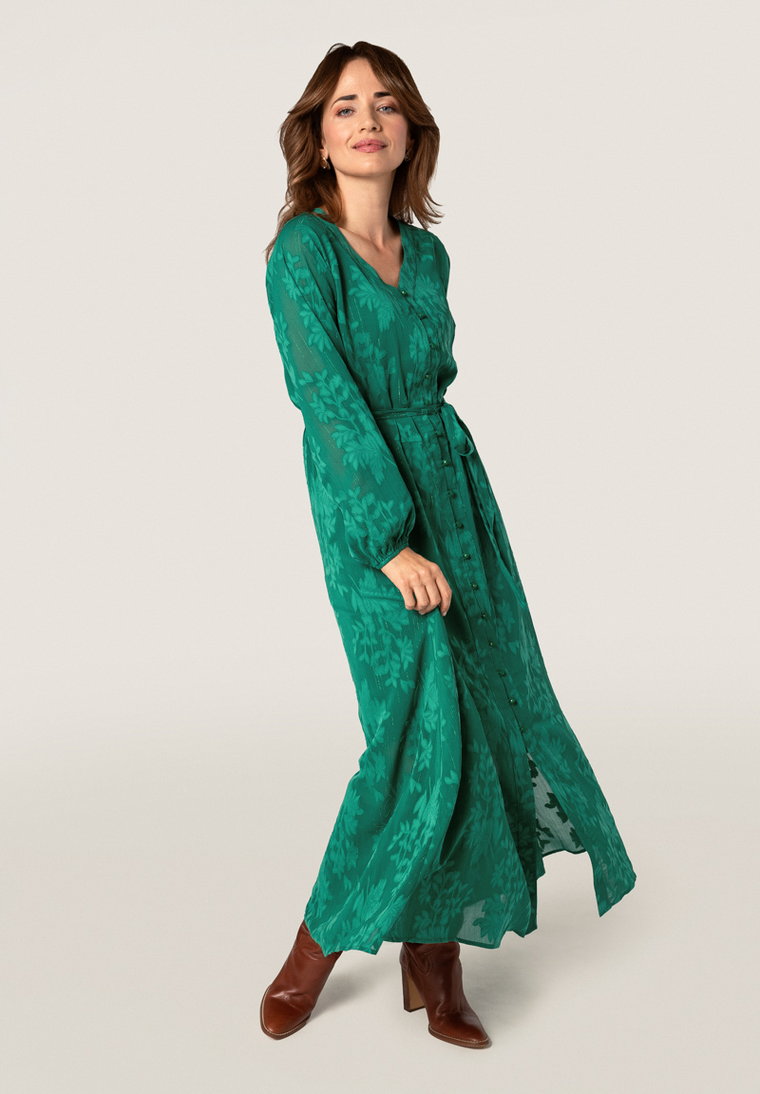 Długa zielona sukienka