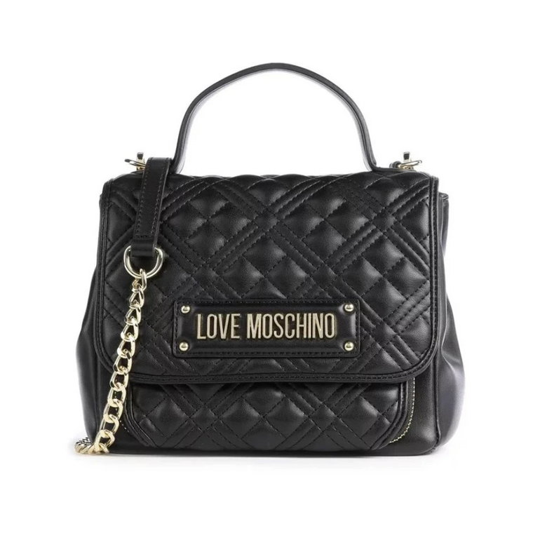 Czarna torebka Love z poliuretanu Moschino