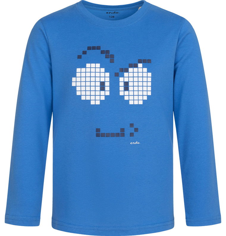 Koszulka t-shirt z Długim Rękawem Chłopięca bawełniana  Pixel 128 Endo