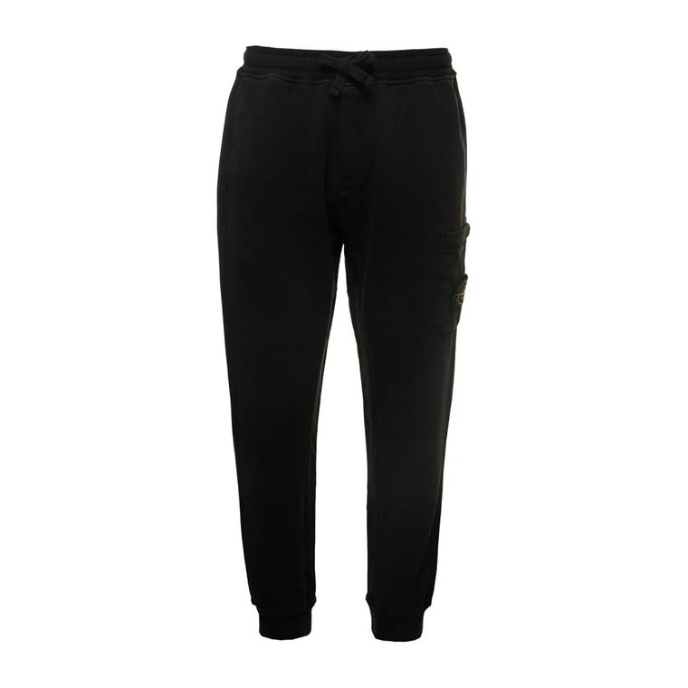 Czarne Bawełniane Jogger Sweatpants Stone Island