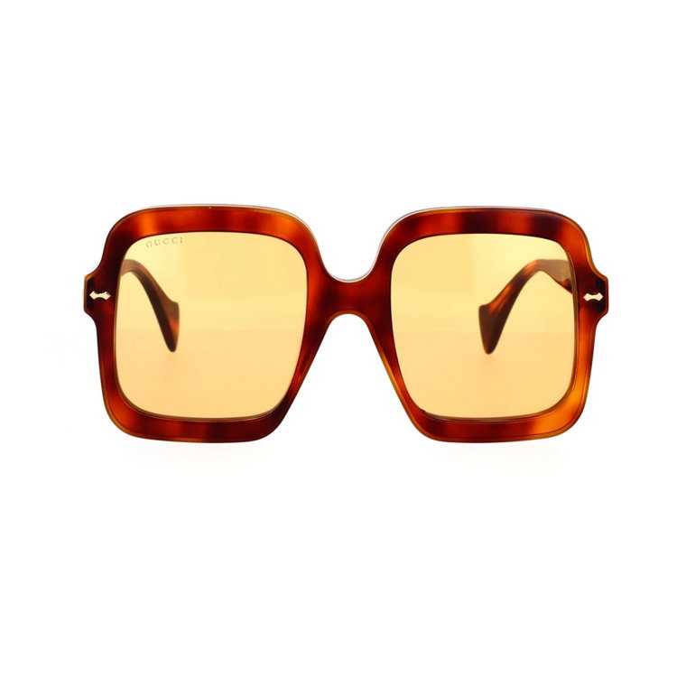 Kwadratowe, Oversize Okulary Przeciwsłoneczne z Detalem z Emalii Gucci