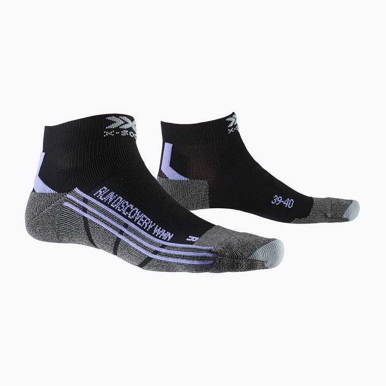 Skarpety do biegania damskie X-Socks Run Discovery 4.0 black/stone grey melange