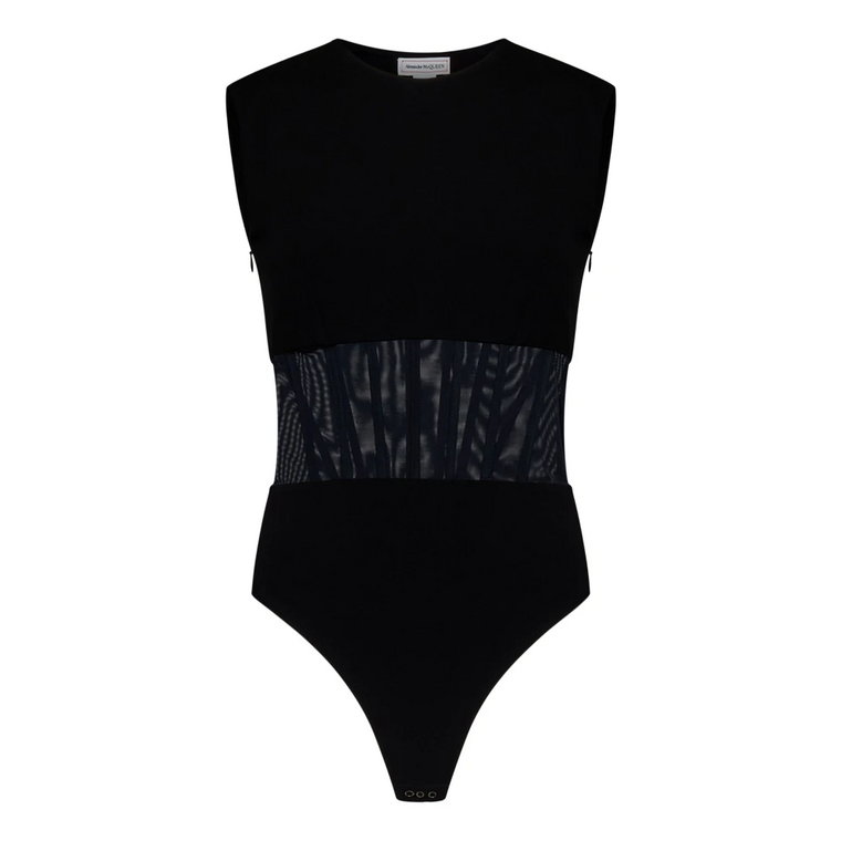 Czarny Top Body dla Kobiet Alexander McQueen