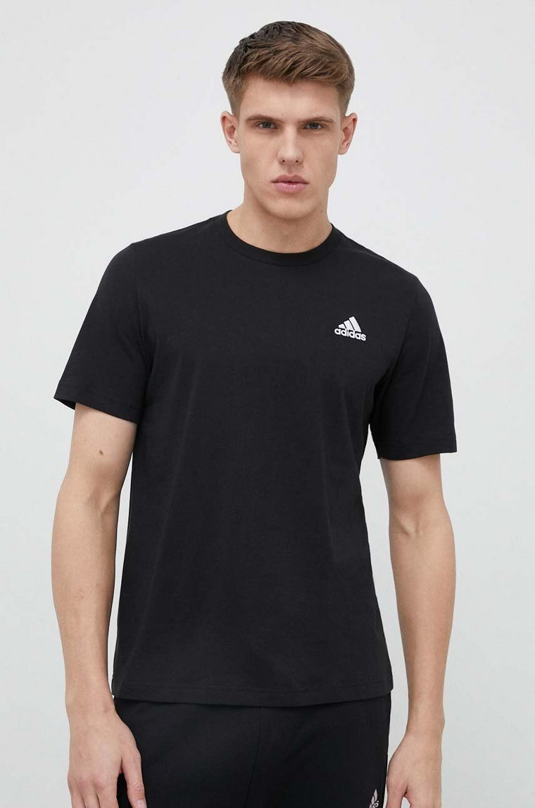 adidas t-shirt bawełniany kolor czarny gładki IC9282