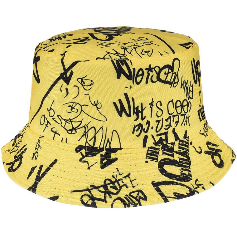 Żółty kapelusz dwustronny bucket hat wędkarski modny moro kap-m-51