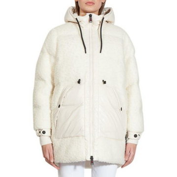 Afterlabel, Quilted Hooded Jacket Biały, female,
