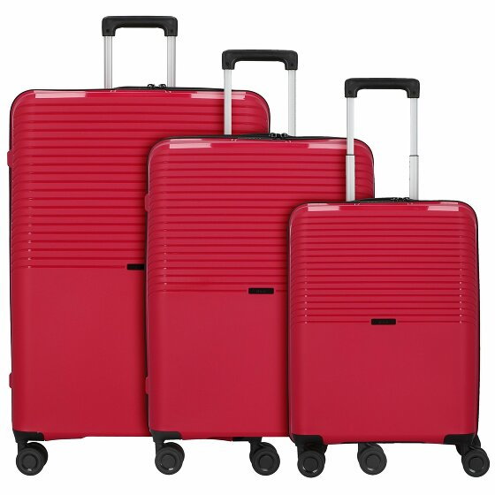 d&n Travel Line 4000 Zestaw walizek na 4 kółkach 3szt. pink