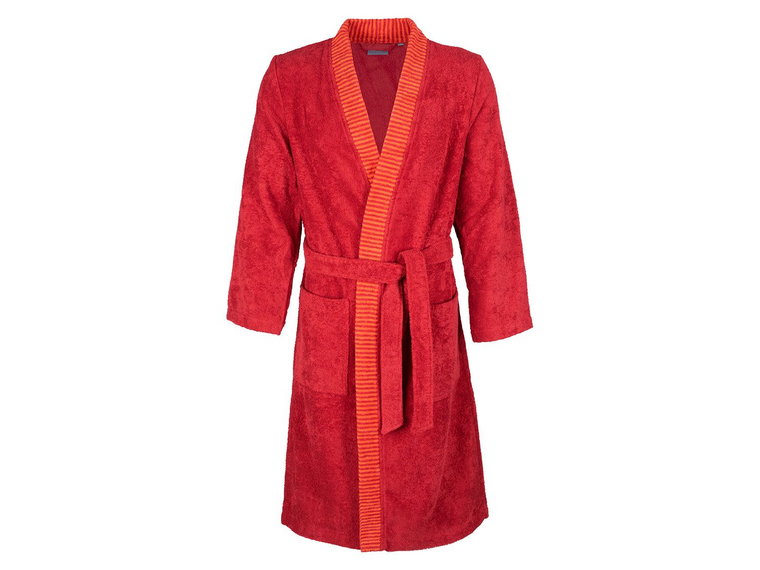 Egeria Szlafrok męski Bruno w bawełny, w stylu kimono (S, Czerwony)