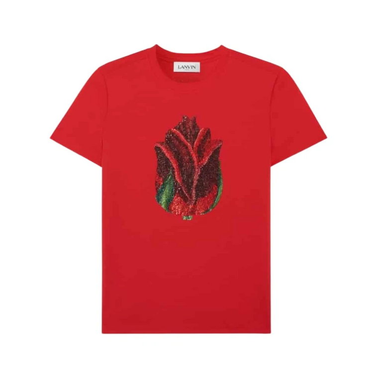 Rose Hotfix Stone T-Shirt Lanvin