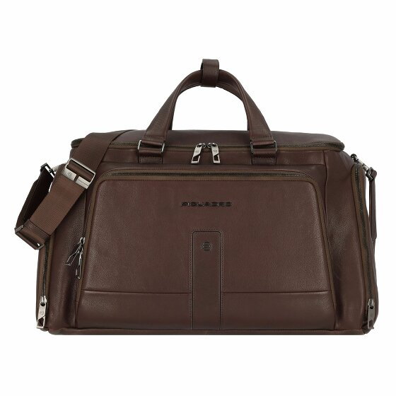 Piquadro Skórzana torba podróżna Carl z przegrodą na laptopa 51 cm dark brown