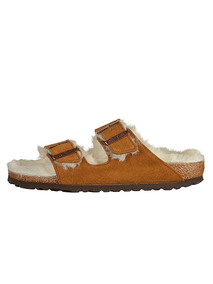 Birkenstock Skórzane kapcie "Arizona" w kolorze jasnobrązowym