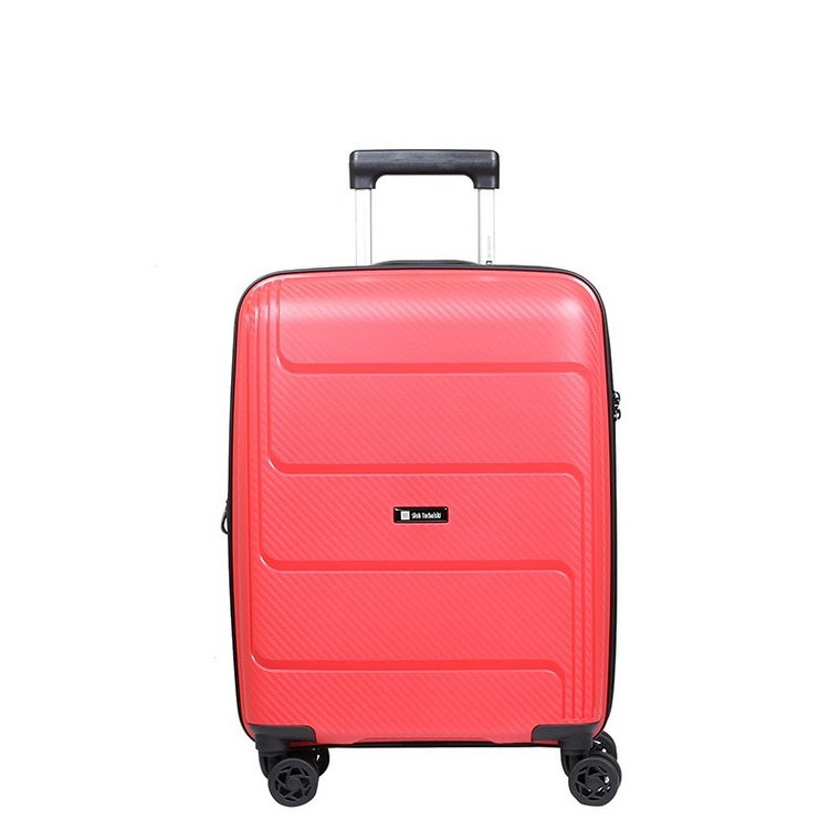 Czerwona walizka kabinowa z polipropylenu poszerzana Hard Class