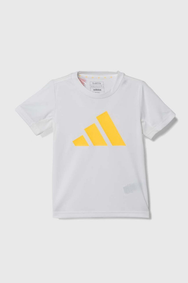 adidas t-shirt dziecięcy kolor biały z nadrukiem