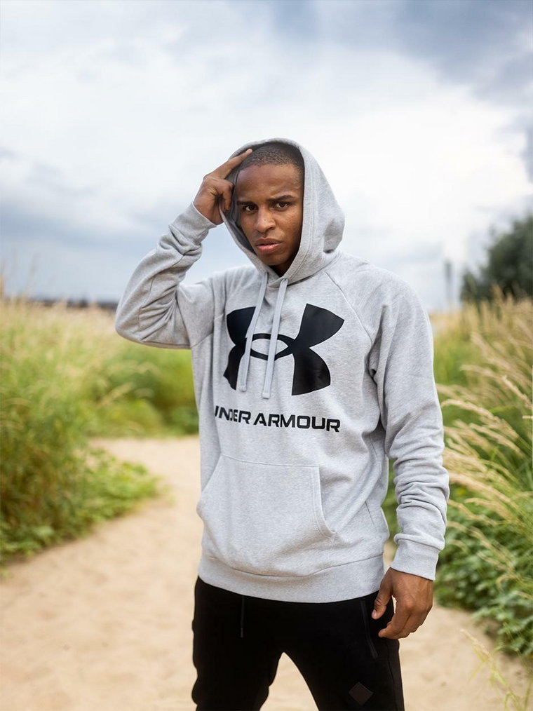 Bluza Z Kapturem Under Armour Rival Fleece Big Logo Szara