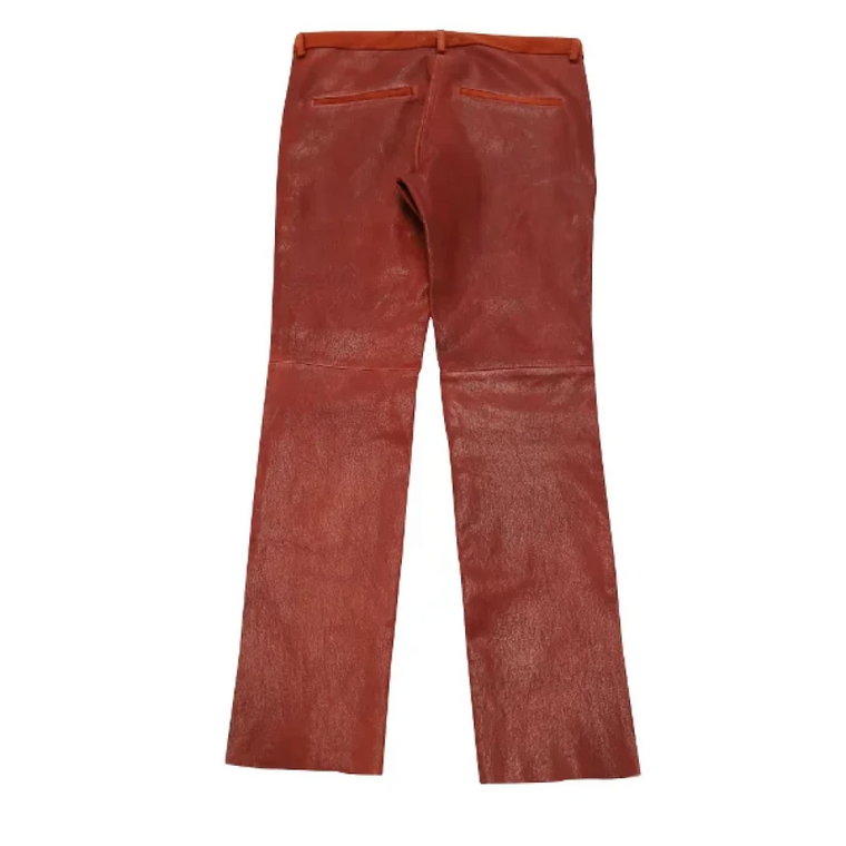 Czerwone skórzane spodnie Slim Fit Isabel Marant Pre-owned