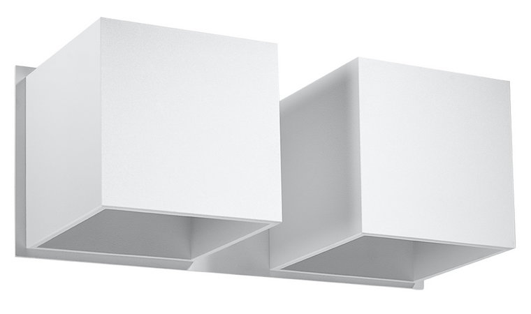Biały podwójny kinkiet kwadrat - EX580-Quas