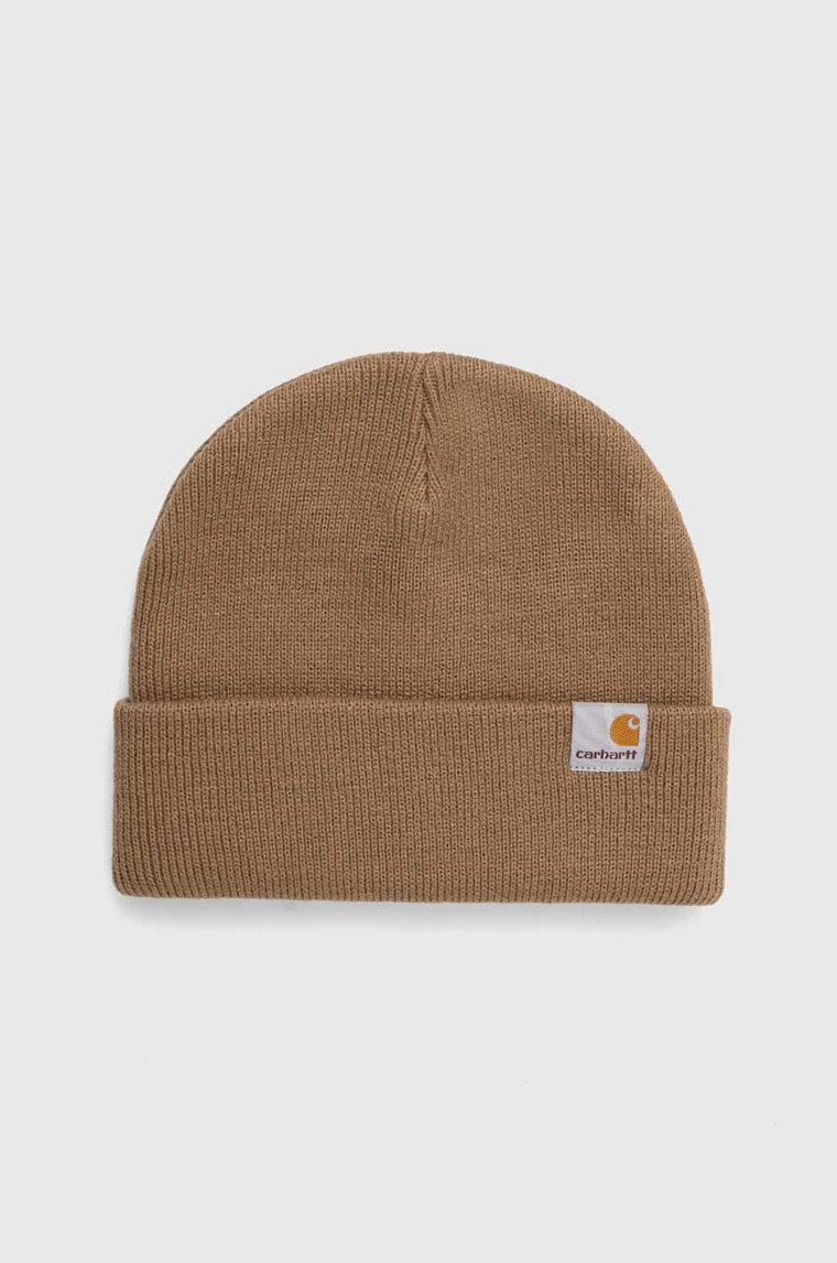 Carhartt WIP czapka Stratus Hat Low kolor zielony z grubej dzianiny I025741.1CMXX