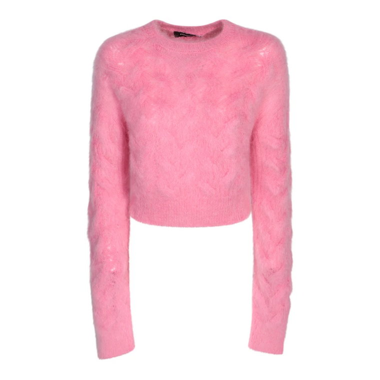 Różowy Sweter z Mieszanki Moheru Dsquared2