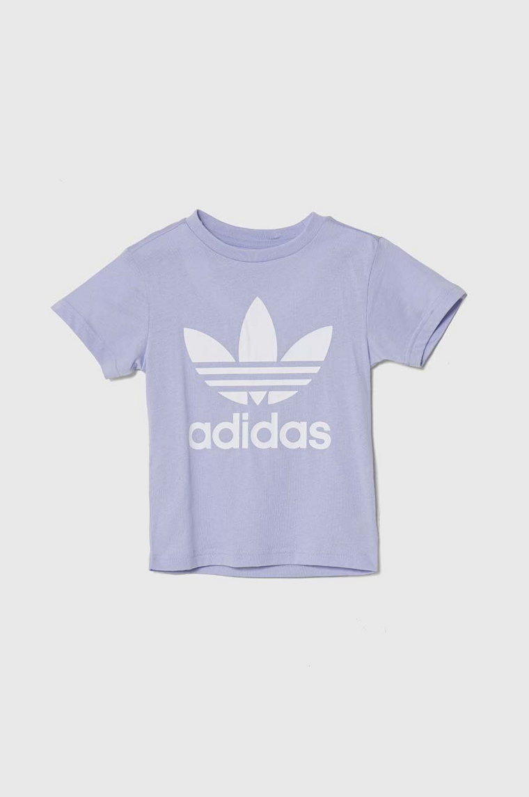 adidas Originals t-shirt bawełniany dziecięcy kolor fioletowy