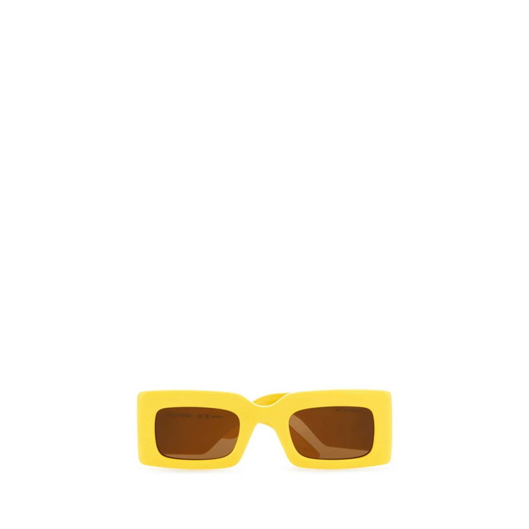 Zachwycające żółte okulary z acetatu Alexander McQueen