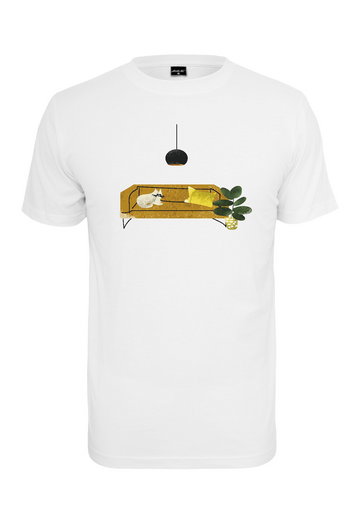 Merchcode Koszulka 'Sofa Cat'  beżowy / złoty żółty / jodła / czarny / biały