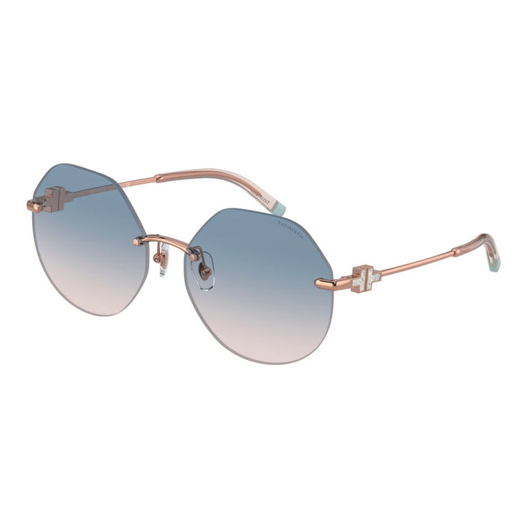 Rose Gold Blue Pink Okulary przeciwsłoneczne Tiffany