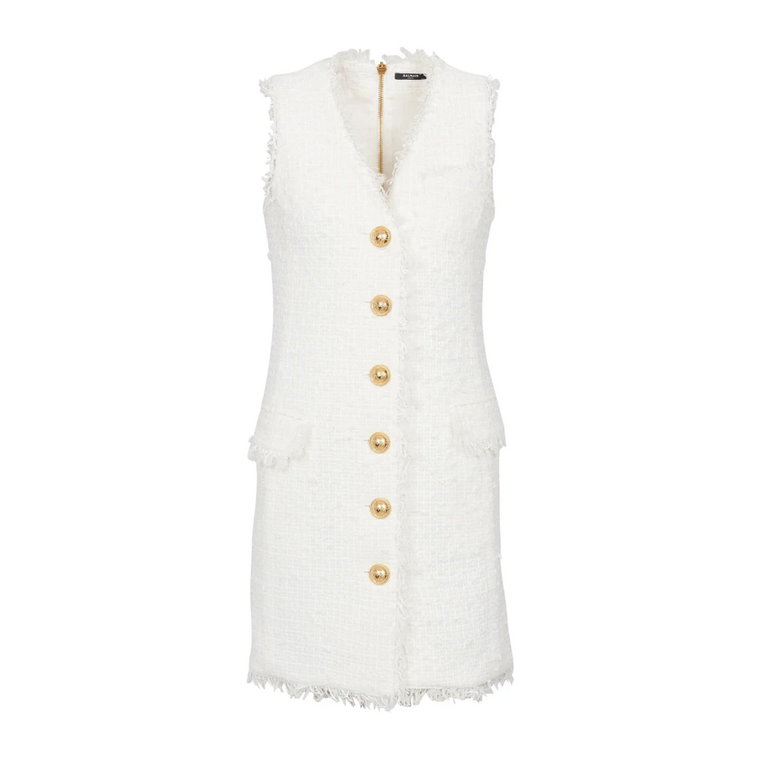 Sleeveless tweed dress Balmain