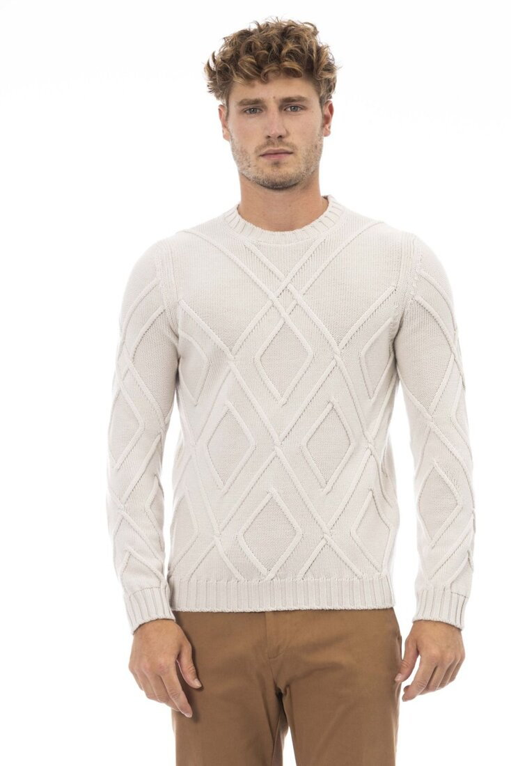 Swetry marki Alpha Studio model AU7038C kolor Brązowy. Odzież męska. Sezon: