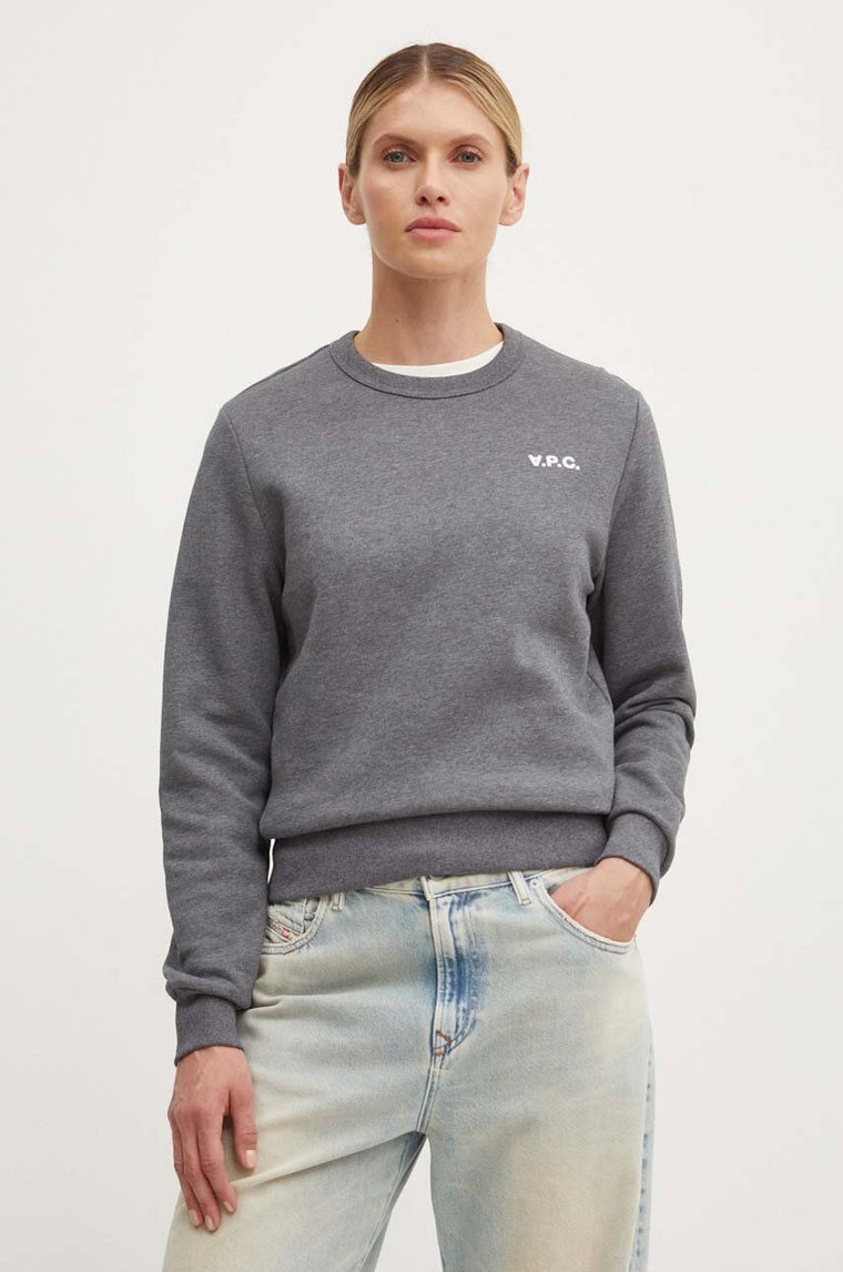 A.P.C. bluza bawełniana sweat boxy petit vpc damska kolor szary gładka COHBR.F27918