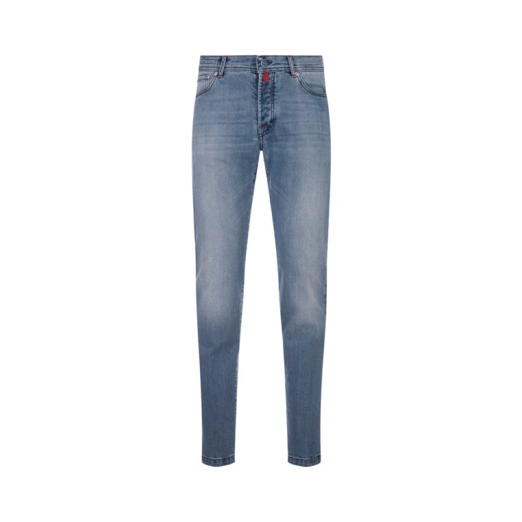 Slim Fit Niebieskie Jeansy Kiton