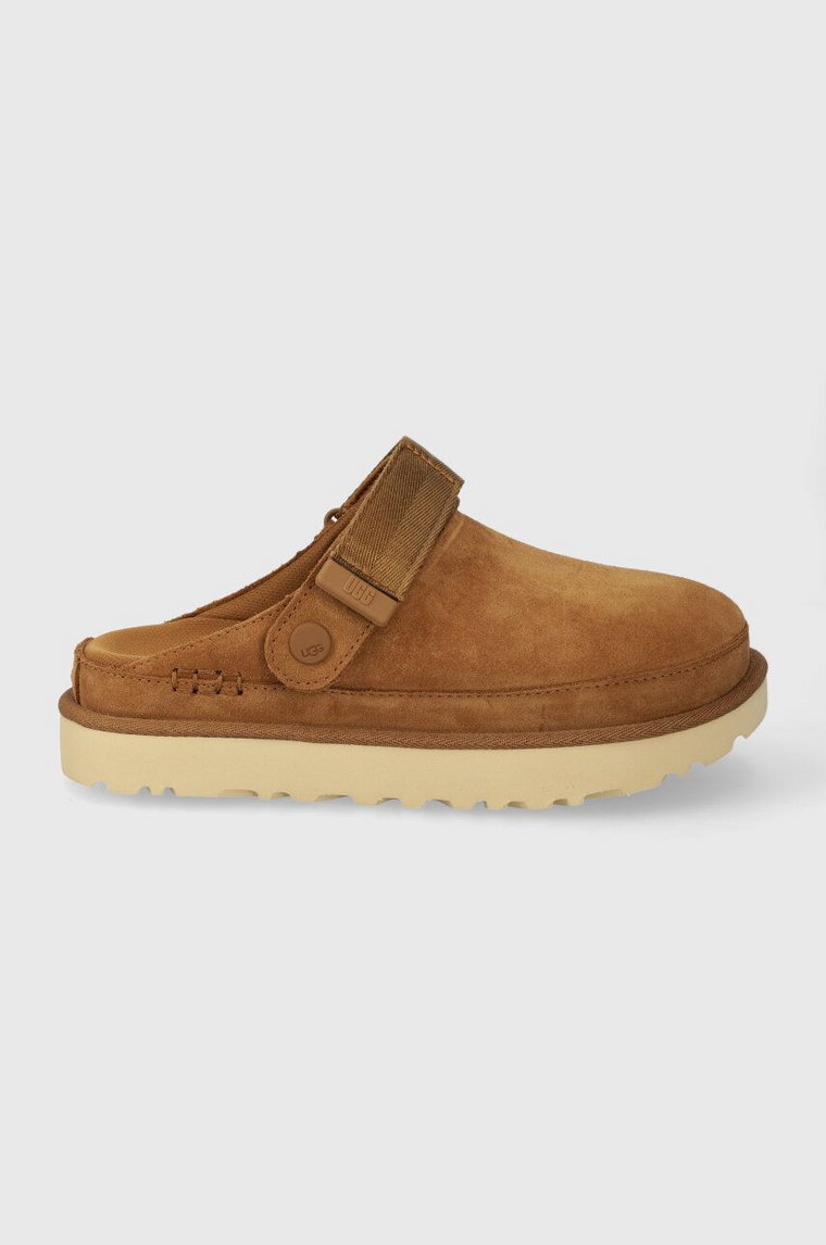 UGG kapcie zamszowe Goldenstar Clog kolor brązowy 1138252