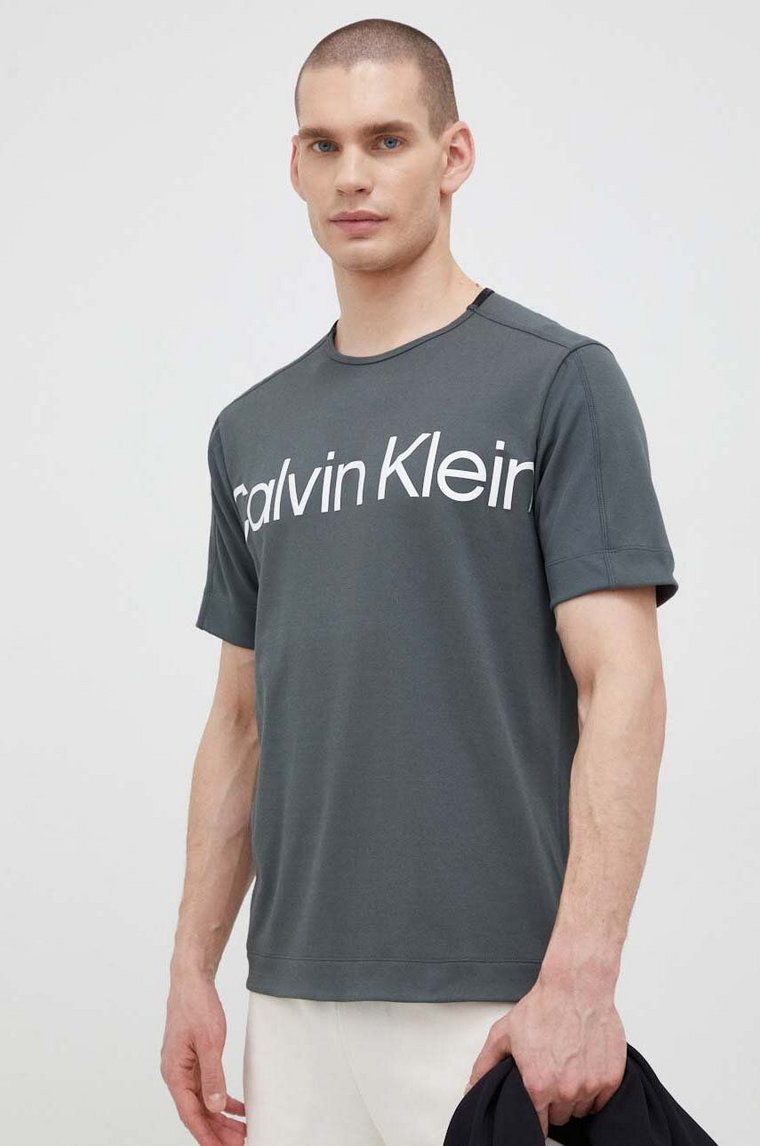 Calvin Klein Performance t-shirt treningowy Effect kolor szary z nadrukiem