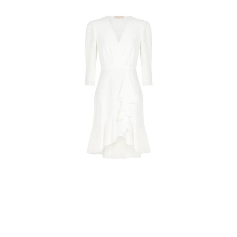 Krótka sukienka z płynnej tkaniny z falbanami Rinascimento
