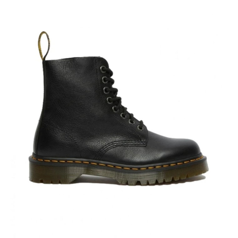 Czarne Casualowe Skórzane Botki Damskie Dr. Martens