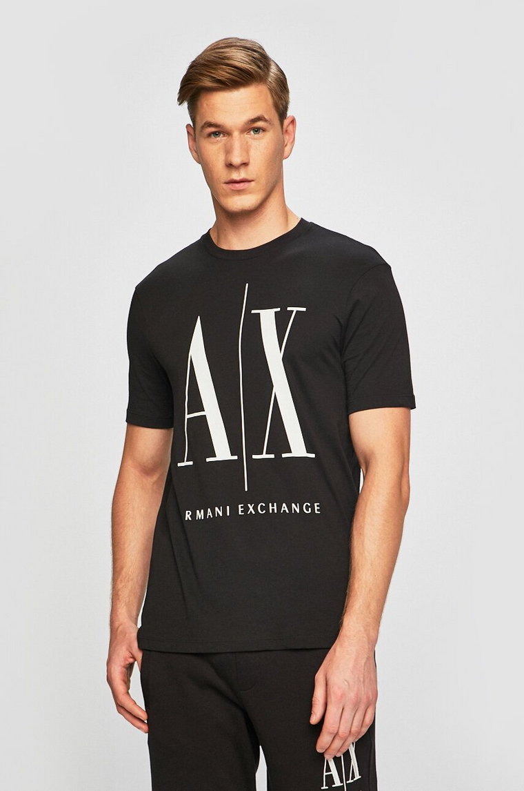 Armani Exchange t-shirt bawełniany kolor czarny z nadrukiem 8NZTPA ZJH4Z NOS