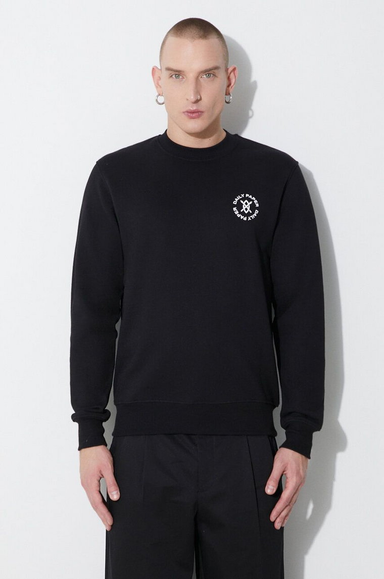Daily Paper bluza bawełniana Circle Sweater męska kolor czarny z nadrukiem 1000113