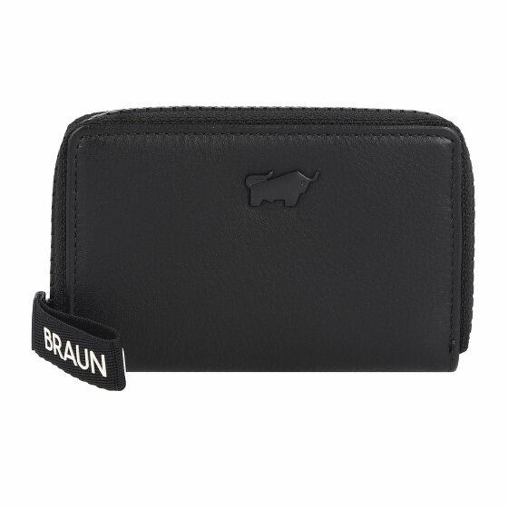 Braun Büffel Capri Portfel Ochrona RFID Skórzany 11 cm schwarz