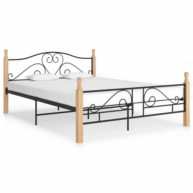 Rama łóżka, czarna, metalowa, 160x200 cm kod: V-324943