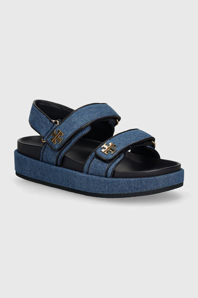 Tory Burch sandały Kira Sport damskie kolor niebieski na platformie 158954-401