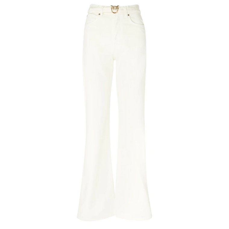 Flare Ivory Jeans z bawełny dżinsowej Pinko