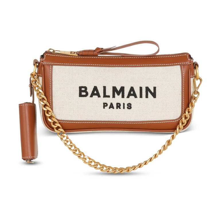 B-Army canvas clutch bag with leather inserts Balmain