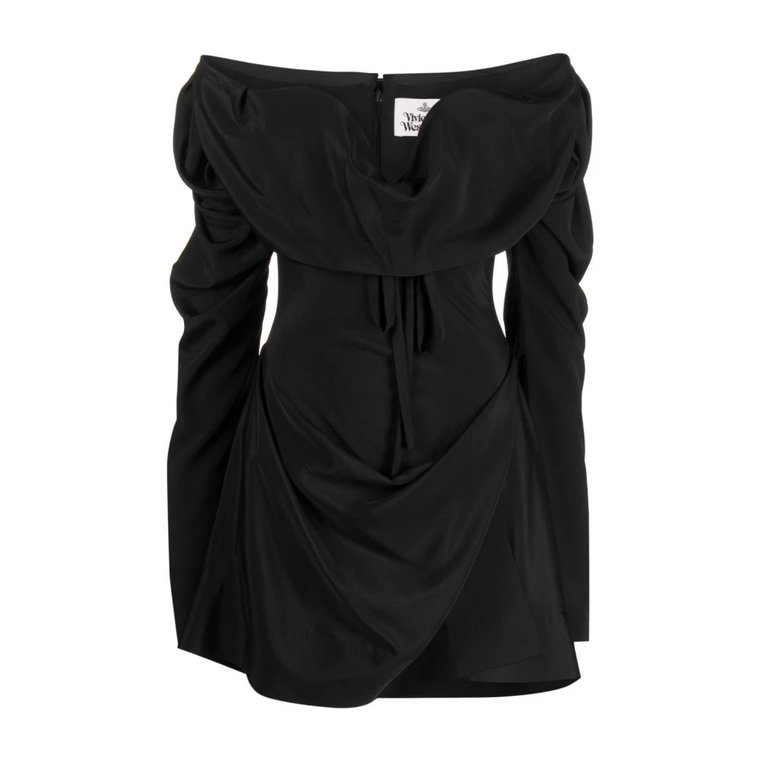 Czarna Sukienka z Drapowanym Gorsetem Vivienne Westwood
