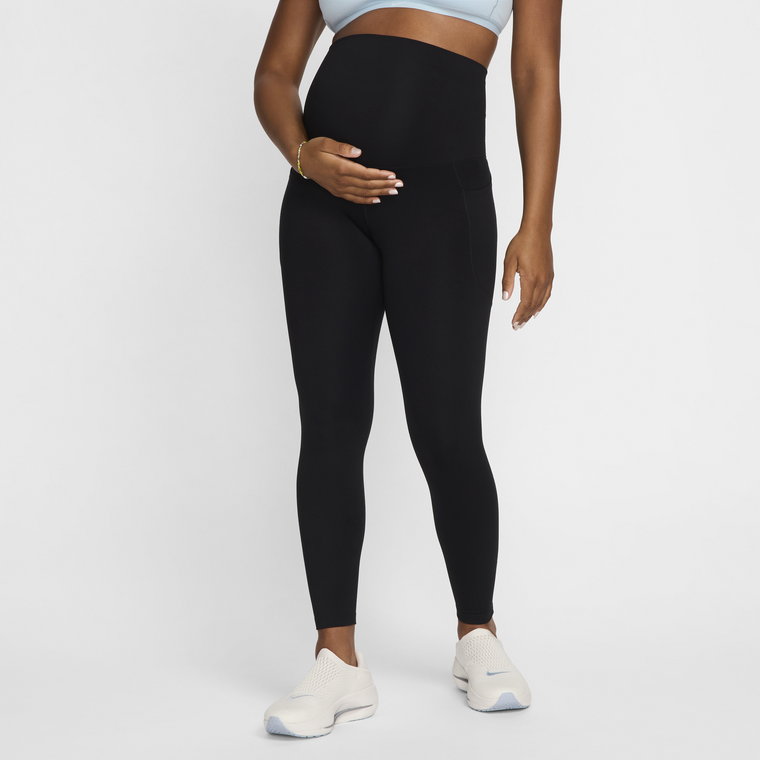 Damskie ciążowe legginsy 7/8 z wysokim stanem i kieszeniami Nike (M) One - Fiolet