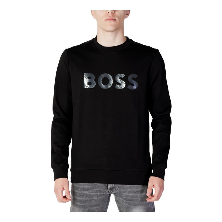 Męska Czarna Bluza z Nadrukiem Hugo Boss