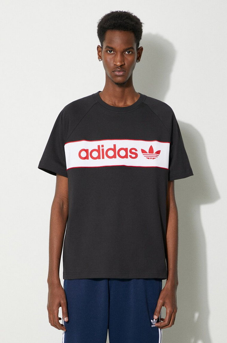 adidas Originals t-shirt bawełniany męski kolor czarny z nadrukiem IS1404