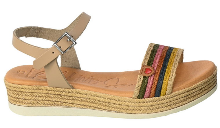 Sandały Oh My Sandals 5204 Taupe CB Beżowe Skórzane