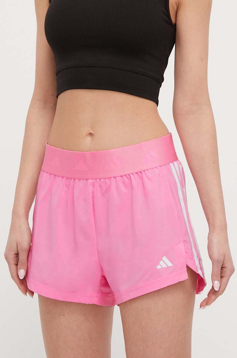 adidas Performance szorty treningowe Hyperglam kolor różowy z aplikacją high waist IT4666