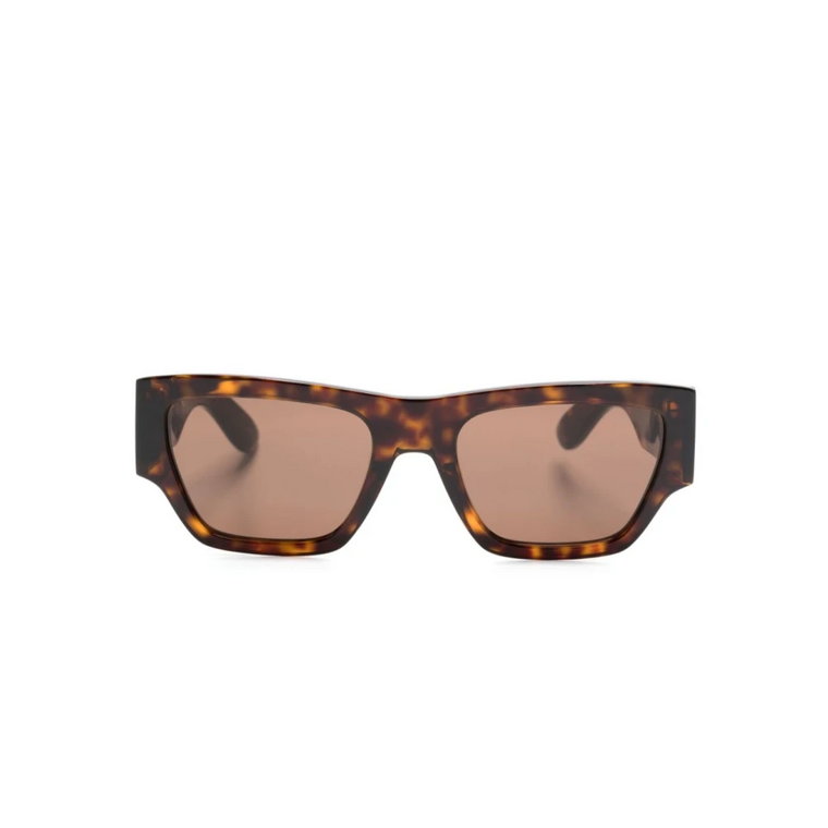 Brązowe okulary przeciwsłoneczne w kształcie kwadratu Alexander McQueen